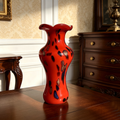 Vintage Red Art Glass Vase, 1970s Style