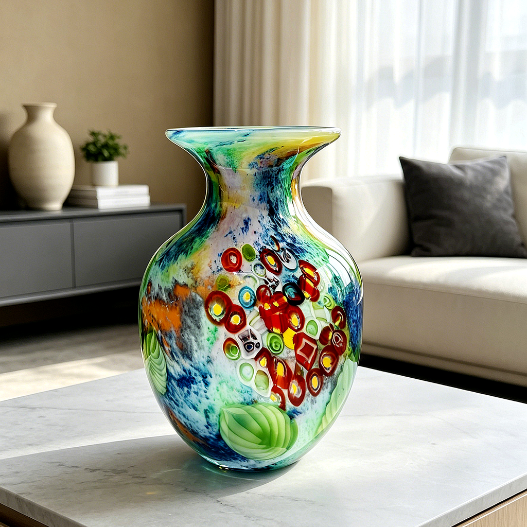 Vintage Murano-Style Art Glass Vase | One Piece in Stock