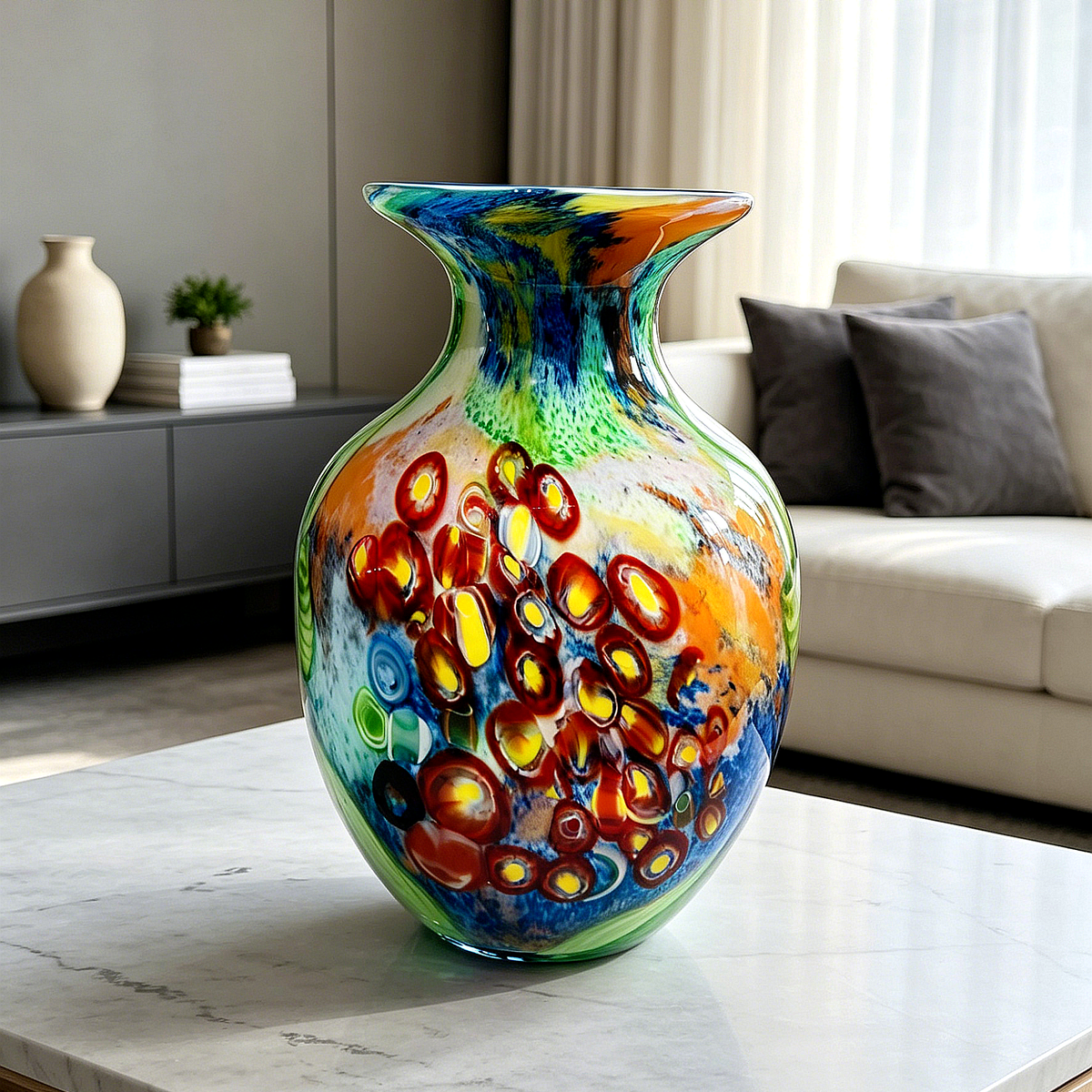 Vintage Murano-Style Art Glass Vase | One Piece in Stock