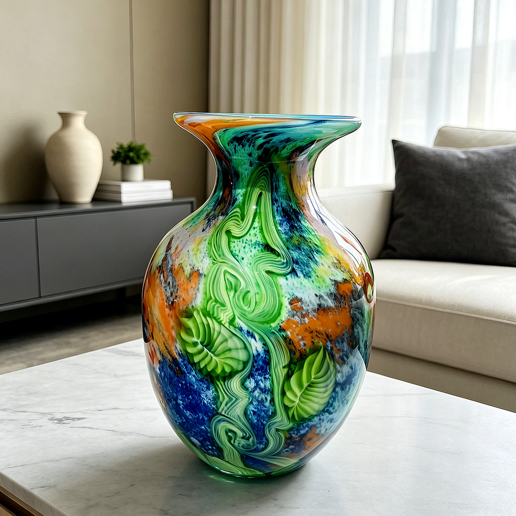 Vintage Murano-Style Art Glass Vase | One Piece in Stock
