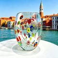 Murano Style Millefiori Art Glass Vase, Mini Multicolor Bud Vase & Pencil Holder, 5.1 Inch