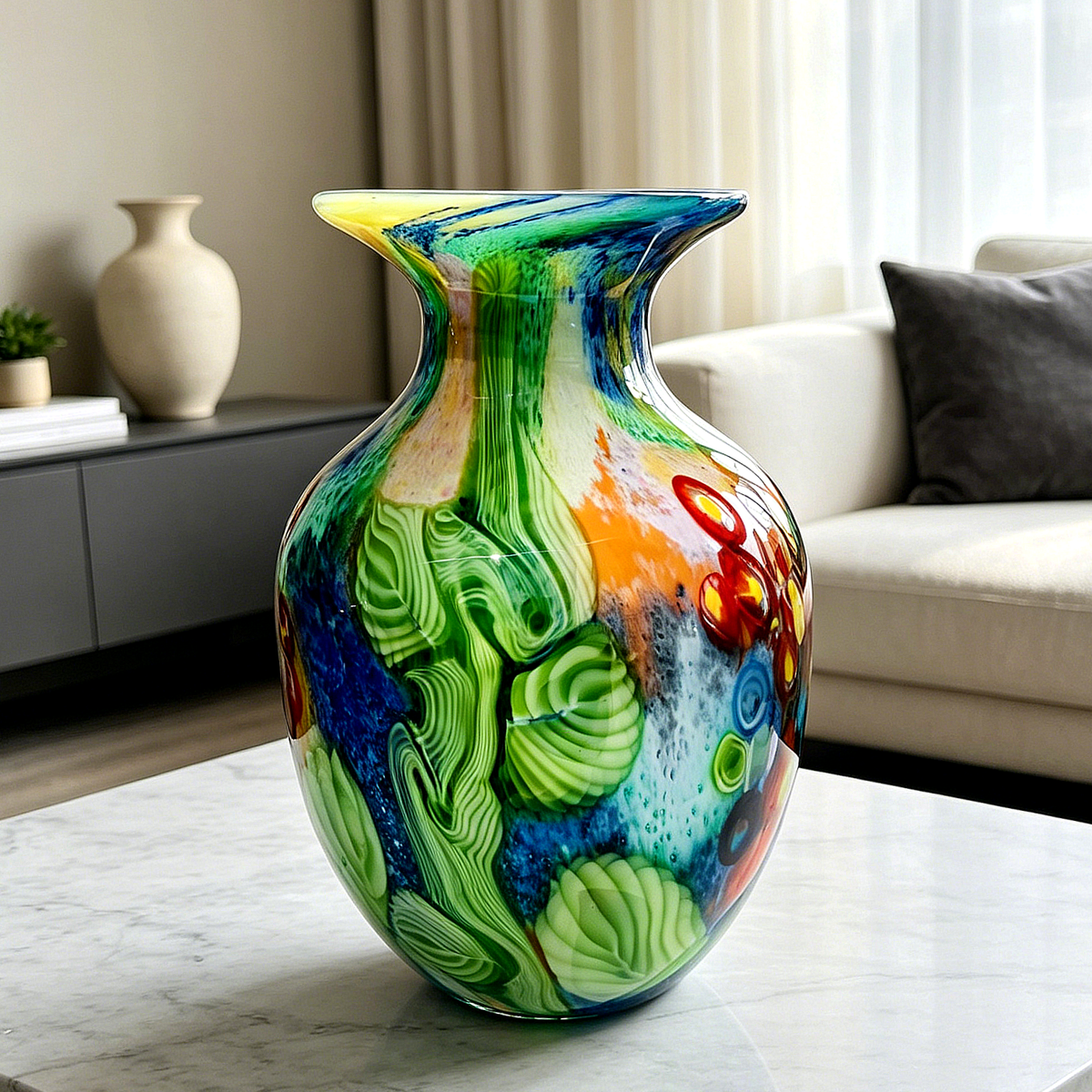 Vintage Murano-Style Art Glass Vase | One Piece in Stock