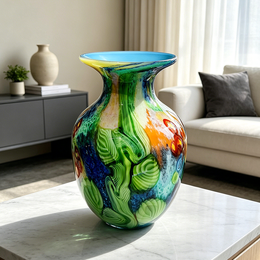 Vintage Murano-Style Art Glass Vase | One Piece in Stock