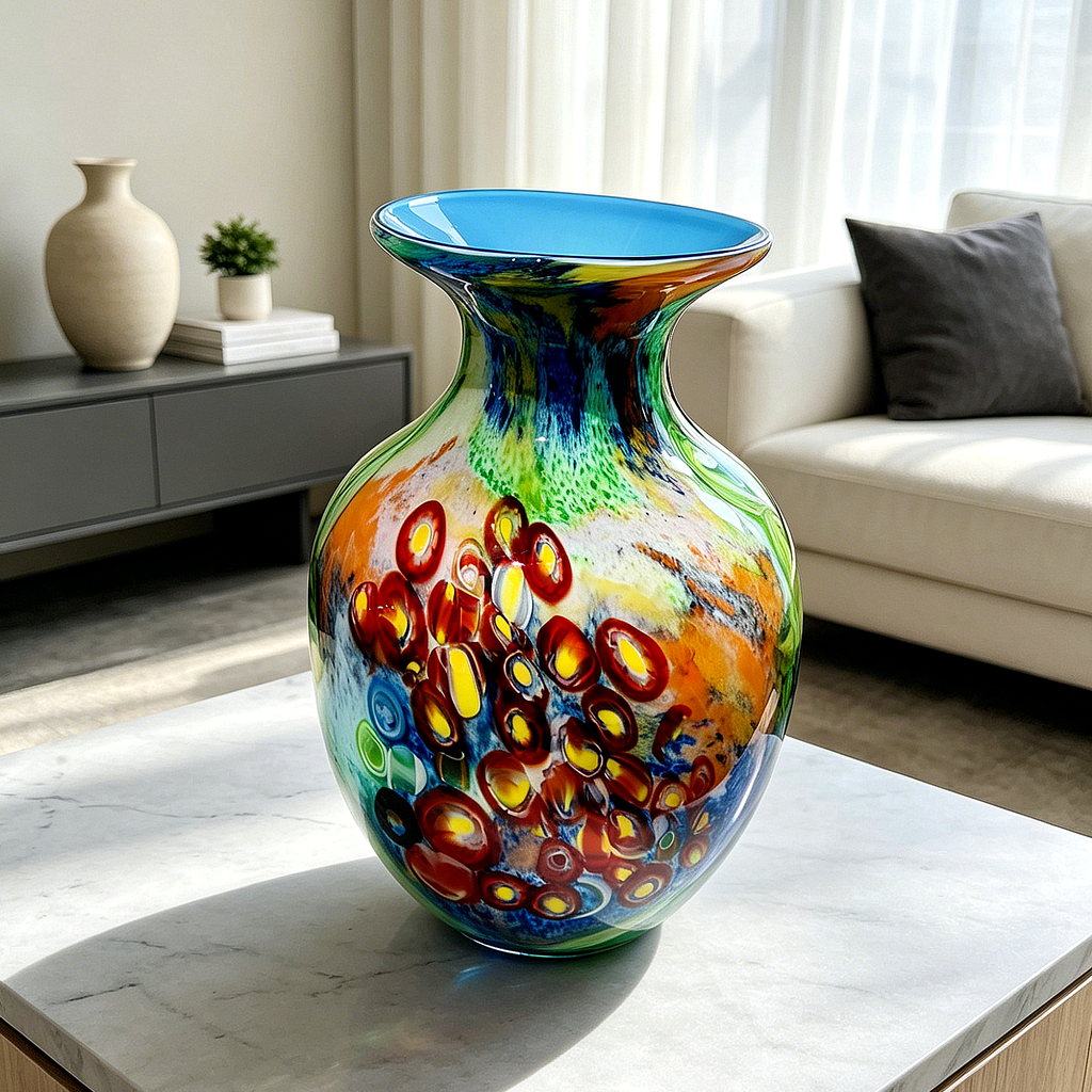 Vintage Murano-Style Art Glass Vase | One Piece in Stock