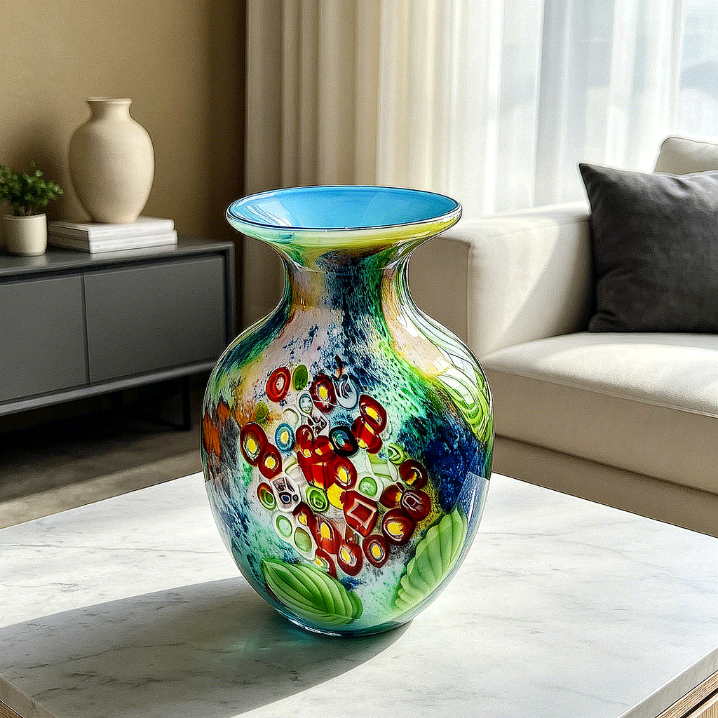 Vintage Murano-Style Art Glass Vase | One Piece in Stock