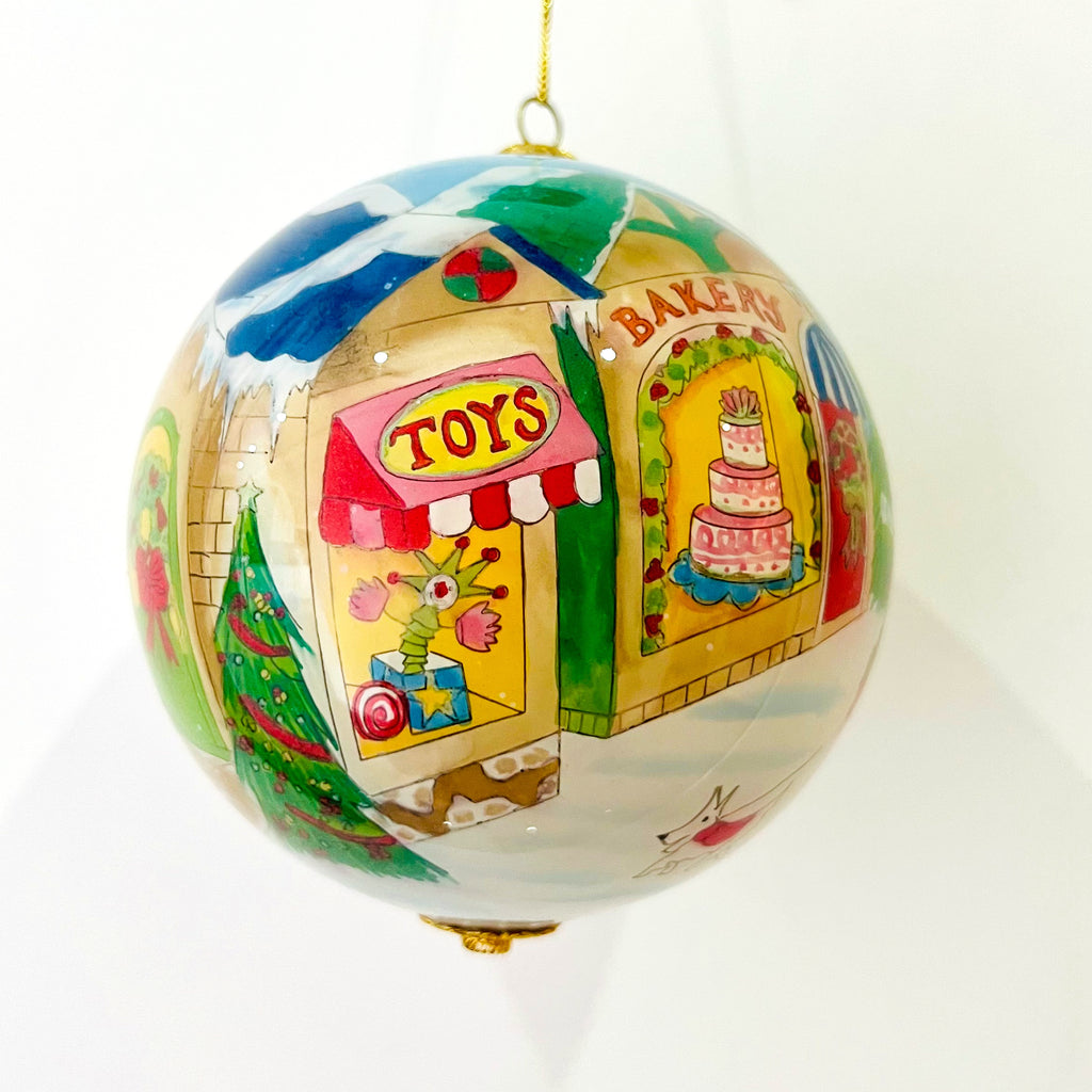 Vintage Hand-Painted Glass Christmas Ball – Circa 1970