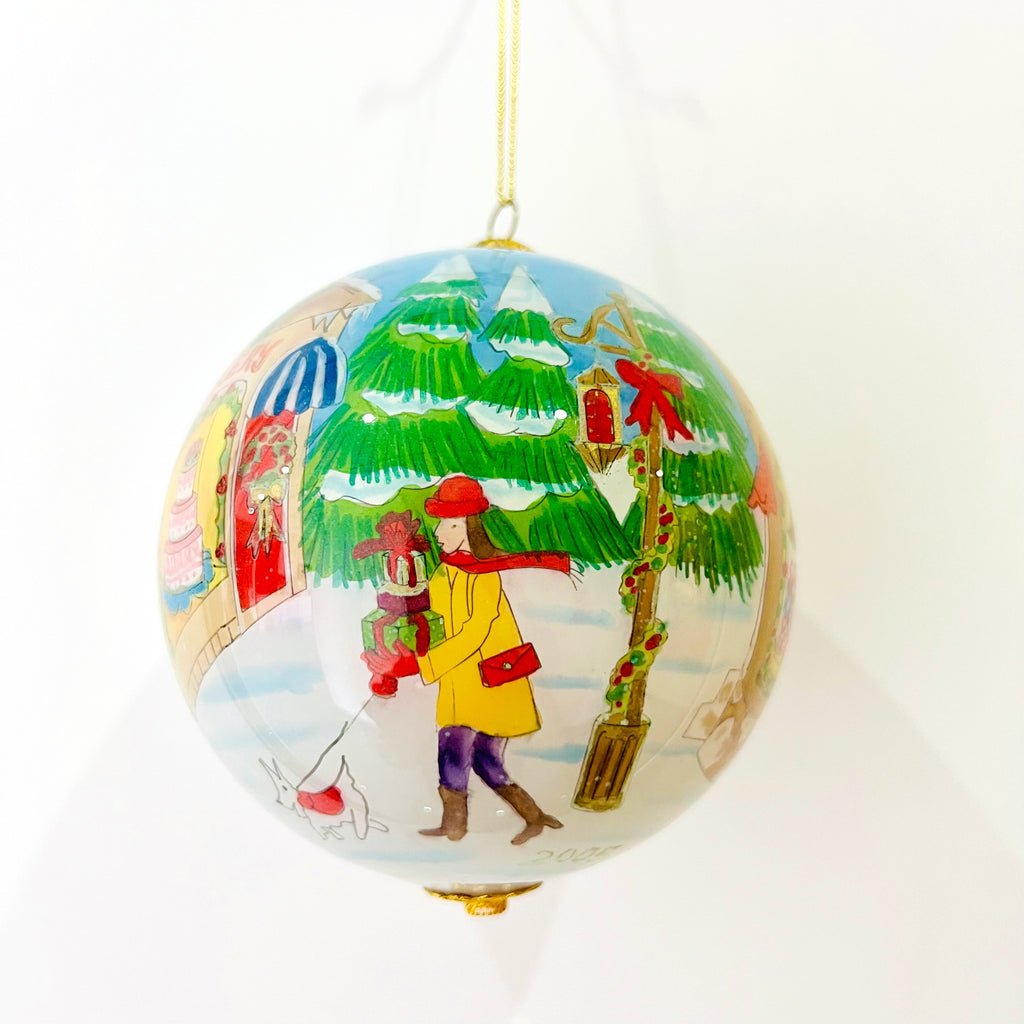 Vintage Hand-Painted Glass Christmas Ball – Circa 1970