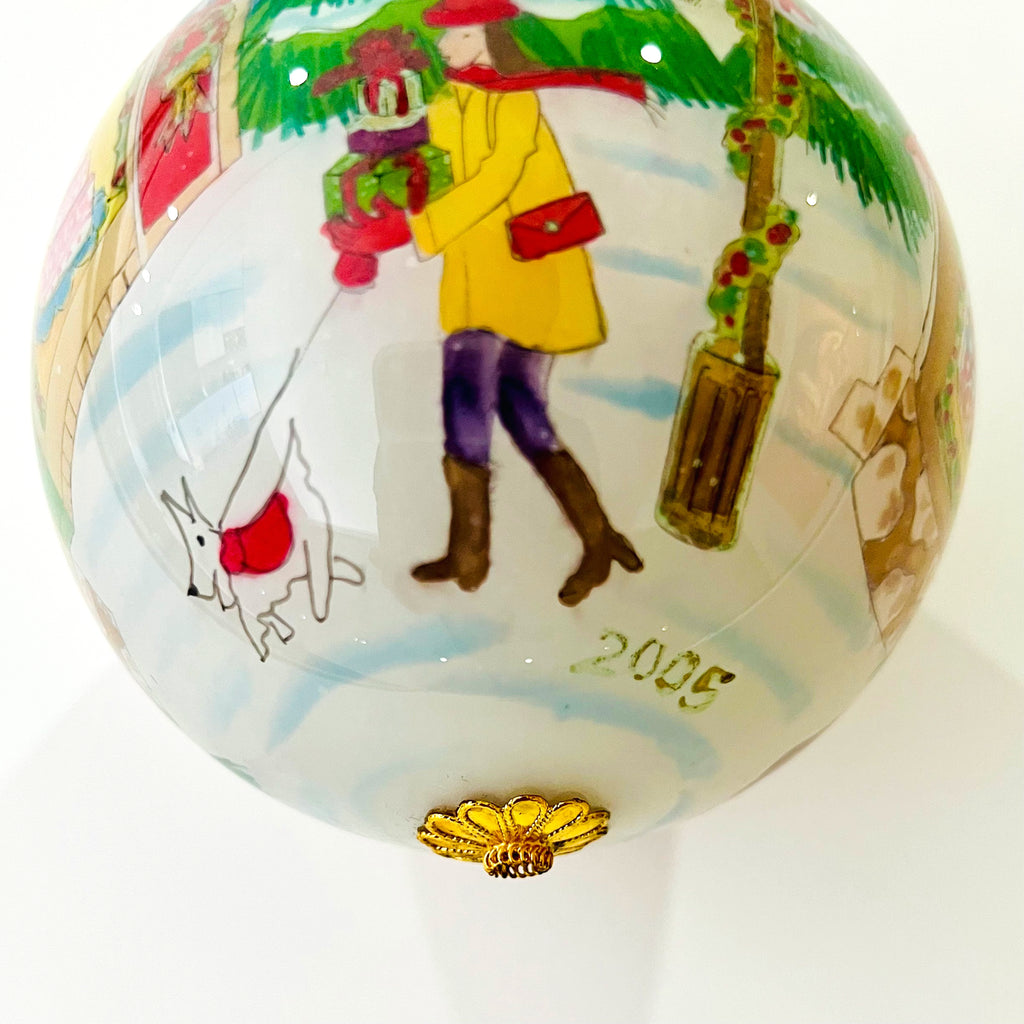 Vintage Hand-Painted Glass Christmas Ball – Circa 1970
