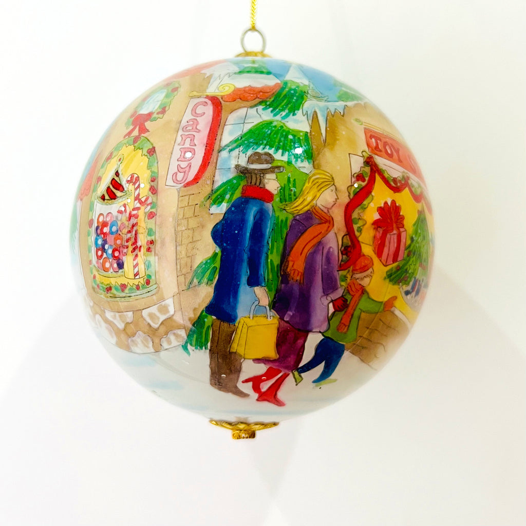 Vintage Hand-Painted Glass Christmas Ball – Circa 1970