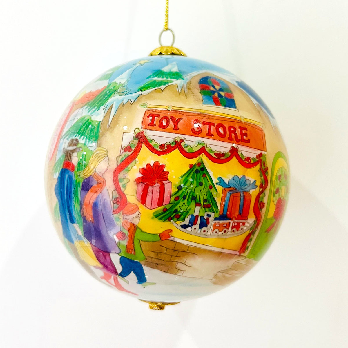 Vintage Hand-Painted Glass Christmas Ball – Circa 1970