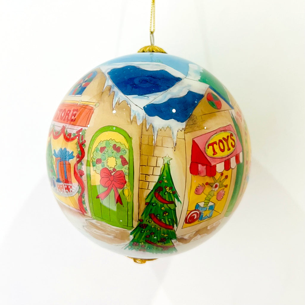 Vintage Hand-Painted Glass Christmas Ball – Circa 1970