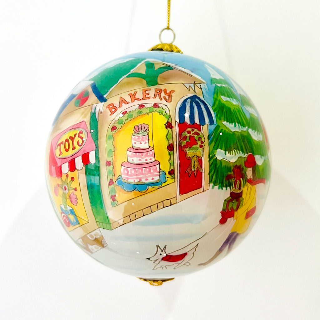 Vintage Hand-Painted Glass Christmas Ball – Circa 1970