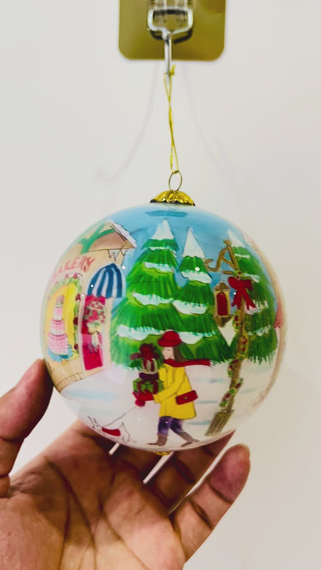 Vintage Hand-Painted Glass Christmas Ball – Circa 1970